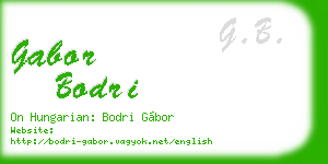 gabor bodri business card